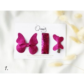 Plaukų segtukai 3 vnt., Raudoni atspalviai