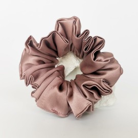 Natūralaus šilko plaukų gumytė, Pelenų rožinė (tamsi)