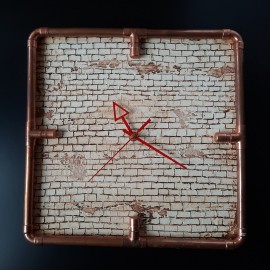 Sieninis laikrodis su dekoru iš vario „Loft“