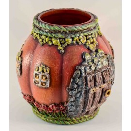 Stiklinė vaza su dekoru "Oranžinis moliūgas"