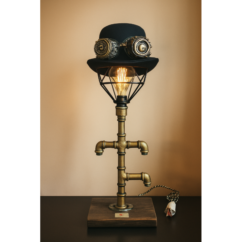 Modernus industrinio stiliaus šviestuvas „Kabykla su cilindru“