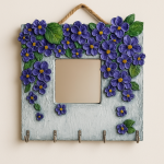 Rankų darbo veidrodis su kabykla „Flora“