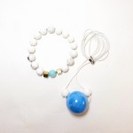 Mėlynas papuošalų rinkinys