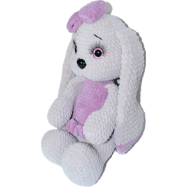 Nertas zuikutis su alyvine suknele