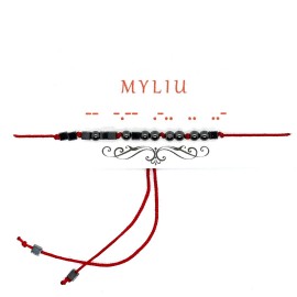 Sėkmės - apsaugos apyrankė su Morzės abėcėlės užrašu "MYLIU". Nemokamas siuntimas