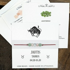 Sėkmės - apsaugos apyrankė Jaučio ženklui. (Nemokamas siuntimas)