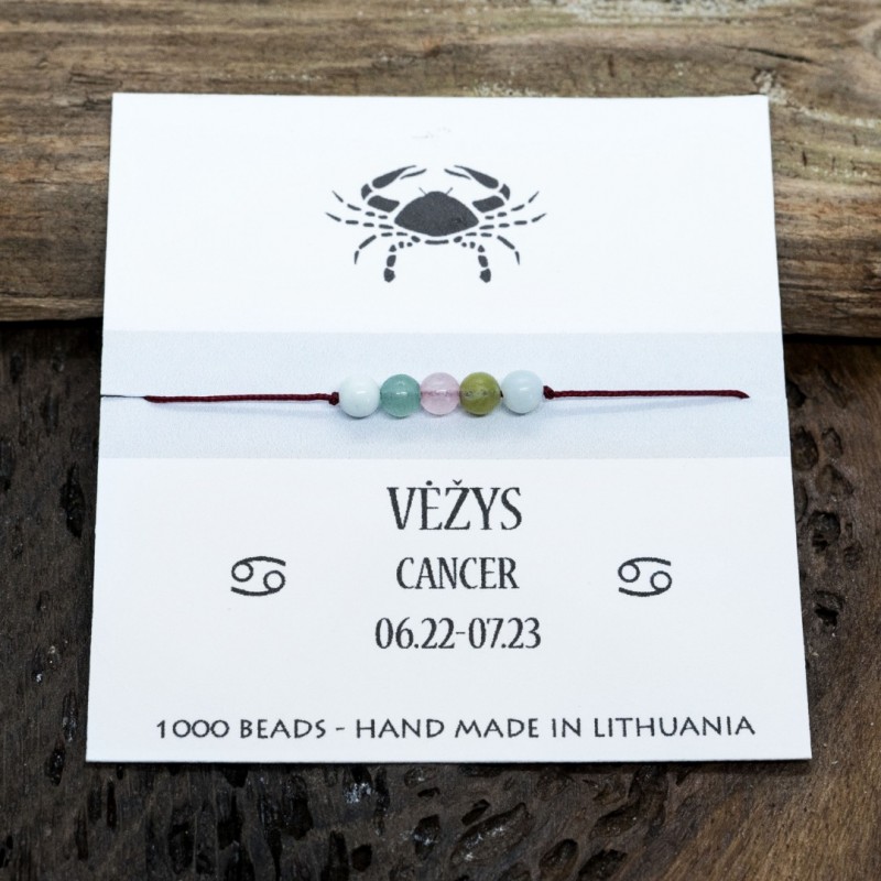 Sėkmės apsaugos apyrankė Vėžio ženklui. Nemokamas siuntimas. 