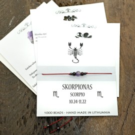 Sėkmės - apsaugos apyrankė Skorpiono ženklui. Nemokamas siuntimas. 
