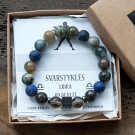 Akmenukų apyrankė Svarstyklių ženklui. Nemokamas siuntimas. 