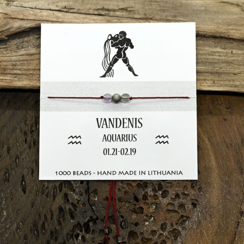 Sėkmės - apsaugos apyrankė Vandenio ženklui. (Nemokamas siuntimas)