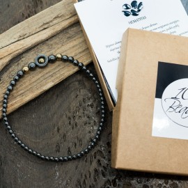 Kojos papuošalas iš hematito, juodas. Nemokamas siuntimas.