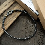 Kojos papuošalas iš hematito, juodas. Nemokamas siuntimas.