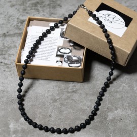 Vyriškas lavos ir hematito vėrinys. Nemokamas siuntimas. 