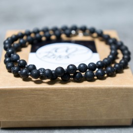 Vyriškas lavos ir hematito vėrinys. Nemokamas siuntimas. 