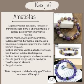 Vyriška lavos apyrankė su ametistu. Nemokamas siuntimas 