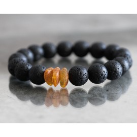 Lavos apyrankė su natūraliu gintaru. Nemokamas siuntimas. 