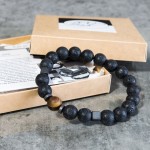 Vyriška lavos apyrankė su tigro akimi. Nemokamas siuntimas.