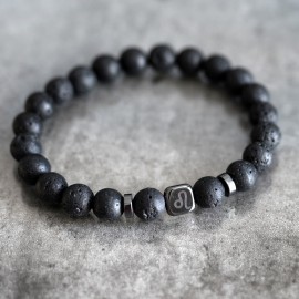 Vulkaninės lavos apyrankė su zodiako ženklu (pasirinktinai). Nemokamas siuntimas.