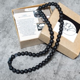 Vyriškas lavos ir hematito vėrinys. Nemokamas siuntimas. 