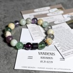 Natūralių akmenukų apyrankė Vandenio  ženklui. Nemokamas siuntimas. 