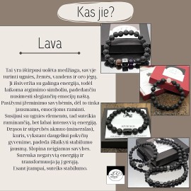 Vyriškas lavos ir hematito vėrinys. Nemokamas siuntimas. 