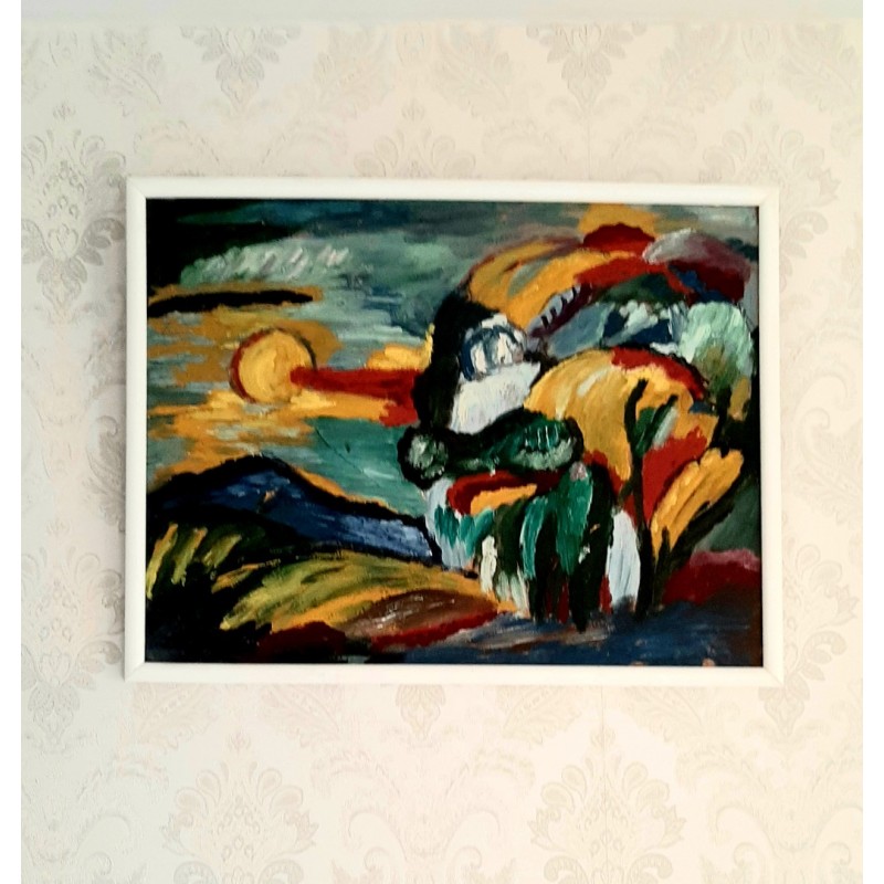 Paveikslas Giraitė saulėlydyje Paveikslas Giraitė saulėlydyje