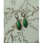 0019 Auskarai. Malachitas žalias