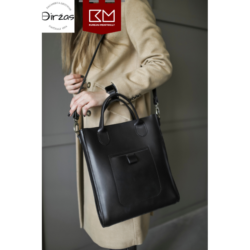 Juoda rankinė moterims su diržu