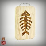 "Žuvis" gintaru inkrustuota pjaustymo lentelė 