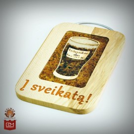 "Į Sveikatą" gintaru inkrustuota pjaustymo lentelė 