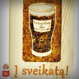 "Į Sveikatą" gintaru inkrustuota pjaustymo lentelė 