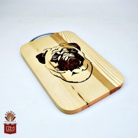 "Mopsas" gintaru inkrustuota pjaustymo lentelė 