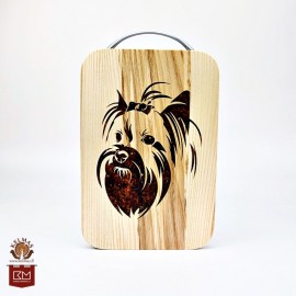 "Jorkšyro terjeras" gintaru inkrustuota pjaustymo lentelė 