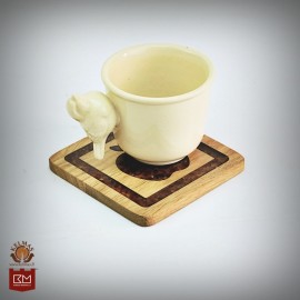 "Obuolys" inkrustuotas medinis padėkliukas 