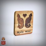 "Katės" inkrustuotas medinis padėkliukas 