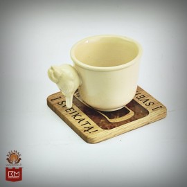 "Į sveikatą" inkrustuotas medinis padėkliukas 