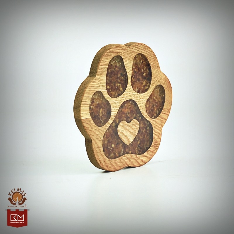 "Pėdutė" inkrustuotas medinis padėkliukas 