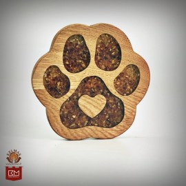 "Pėdutė" inkrustuotas medinis padėkliukas 