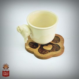 "Pėdutė" inkrustuotas medinis padėkliukas 