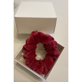 Aksominė plaukų gumytė, raudono vyno spalvos