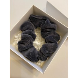 Aksominė plaukų gumytė, grafito spalvos