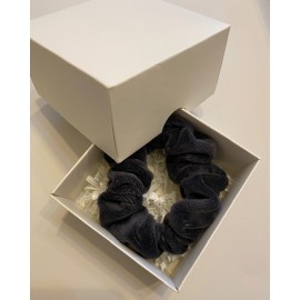 Aksominė plaukų gumytė, grafito spalvos