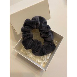 Aksominė plaukų gumytė, grafito spalvos