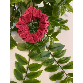 Aksominė plaukų gumytė, raudono vyno spalvos