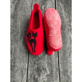 Moteriškos veltos  šlepetės"Katytė" 40 dydis.