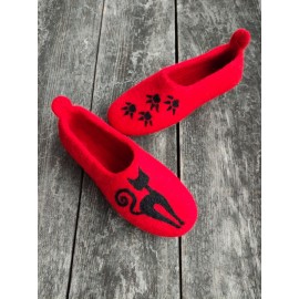 Moteriškos veltos  šlepetės"Katytė" 40 dydis.