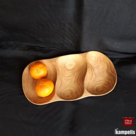 Skaptuotas ąžuolinis padėklas 3 dalių 