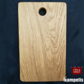 Ąžuolinė pjaustymo lentelė "39x25" su skylute pakabinimui