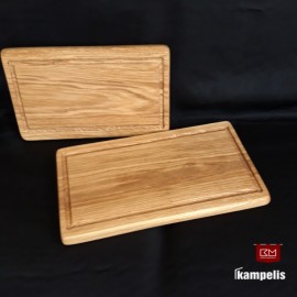 Ąžuolinė pjaustymo lentelė "29x17" su grioveliu