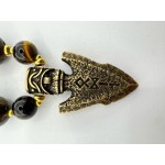 Vyriškas papuošalas iš gintaro su žalvarine ietimi